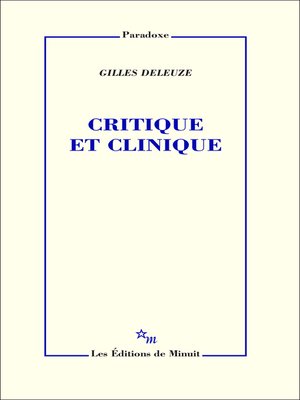 cover image of Critique et clinique